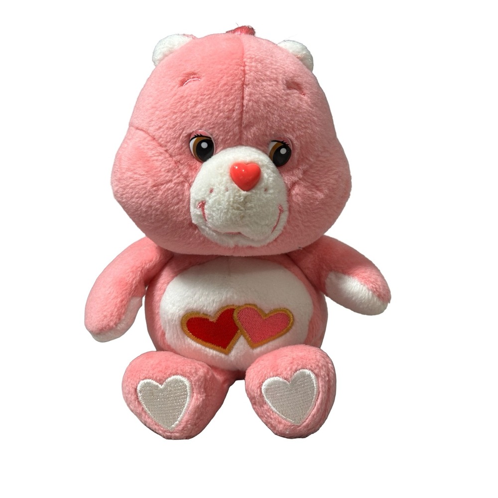 Care Bears Love-a-Lot Pink Plush 2002 Play Along Interlocking Hearts 8 inch